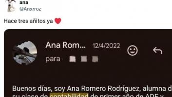 Recupera el correo que le mandó a su profesora para preguntar por la nota: la respuesta es histórica