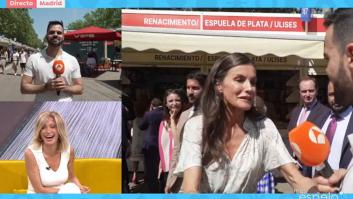 La reina Letizia ve el micrófono de Antena 3 en la Feria del Libro, se acerca y su frase final deja a Susanna Griso así