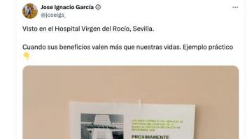 El cartel que han colocado en un hospital de Sevilla que refleja muy a las claras la situación