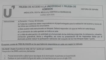 El examen de Historia de España de la PAU en Andalucía es el más comentado, de largo: "Me quedo tiesa"