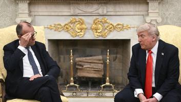 A Trump se le quita la sonrisa al escuchar la respuesta del canciller alemán a su burla por el Desembarco de Normandía y los nazis