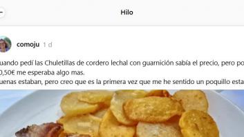 Pide unas chuletillas de cordero que valen 30,50 euros y lo que aparece en el plato provoca cientos de reacciones