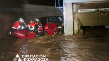Rescatadas 19 personas tras quedar aisladas por el agua tras las fuertes lluvias en Azuara y Letux (Zaragoza)