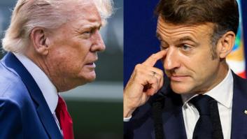 Trump no espera ni a bajar del Air Force 1 para desmentir lo que dijo Macron tras su marcha repentina