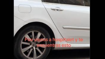 Este es el cartel que se encuentra en el parabrisas de un coche en Hospitalet: toda una medida preventiva