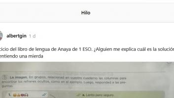 Un ejercicio de 1º de la ESO hace estallar el cerebro a los adultos: "Juro que no está editada"