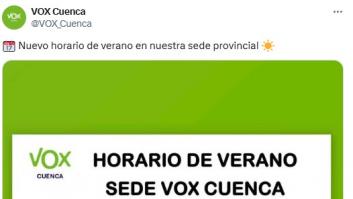 Vox Cuenca publica el nuevo horario de verano de su sede: ni Yolanda Díaz se atrevió a tanto