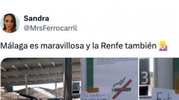 Triunfa al enseñar el cartel que se ha visto en la estación de Málaga