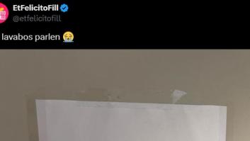 El cartel que cuelgan en este baño dice mucho de lo que podría haber pasado: tira de ironía, pero es claro