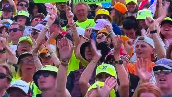 Los dos carteles que se han visto en la grada durante la clasificación de la F1 representan a media España