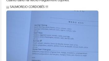 Acude a un restaurante de Amberes y no puede creerse cómo explican en la carta qué es el salmorejo