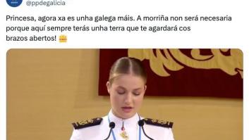 El PP gallego pone este tuit a Leonor y el PSOE de Madrid les da jaque mate: basta un recordatorio y una pregunta