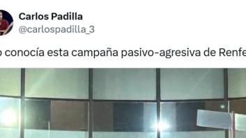 Enseña el cartel de Renfe sobre las obras de la estación de Atocha y su tono desata la indignación