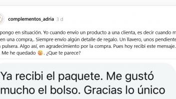 Hace un regalo por cortesía a una clienta y el mensaje que le manda ésta al recibirlo es ya el colmo de la mala educación