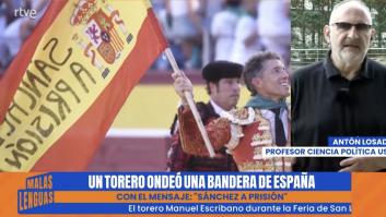Antón Losada hace una contundente comparación por la bandera exhibida por un torero con el mensaje "Sánchez a prisión"