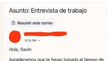 Va a una entrevista de trabajo y le dan la respuesta por correo: lo que le dicen está indignando a todos