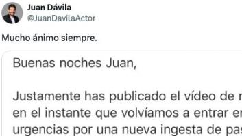 El cómico Juan Dávila triunfa al mostrar el mensaje que le ha llegado de un espectador de su show
