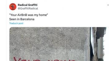 El potente grafiti visto en Barcelona y que describe a la perfección la realidad de muchas ciudades