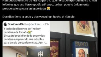 El grupo ultraderechista Núcleo Nacional se hace un lío y exhibe un libro que critica a Franco