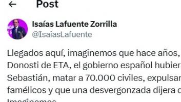 Isaías Lafuente publica este tuit, Hermann Tertsch le responde y se acaba liando la mundial