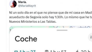 Cuenta lo que tarda en ir a trabajar en Madrid y lo dice todo con la comparación que hace