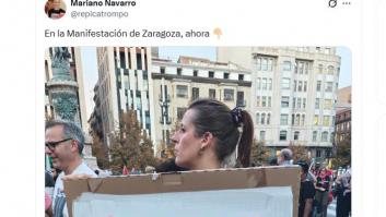 El mensaje de esta pancarta vista en la manifestación de Zaragoza en defensa de la Flotilla no deja de compartirse