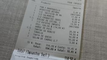 Va a comer a uno de los restaurantes del Santiago Bernabéu y todo se tuerce cuando va a pagar y ve esto en el ticket