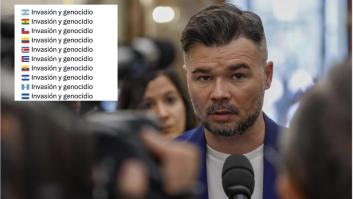 Gabriel Rufián tarda 10 minutos en poner el tuit más comentado del 12 de octubre: añade un palo sideral