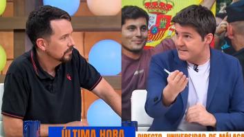 Tenso rifirrafe entre Jesús Cintora y Pablo Iglesias: "Una cosa es ser moderador y otra dictador"