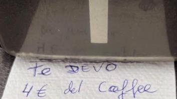 Un cliente se va sin pagar de su bar y le deja esta nota digna de premio al sinvergüenza del año