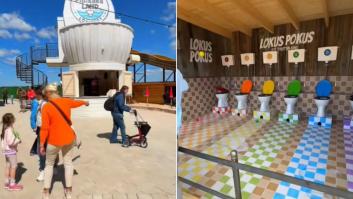 Crean un tobogán con inodoro, llaman a la puerta y reciben un premio traído expresamente desde España