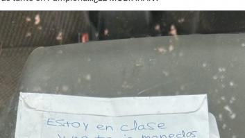 Deja en Pamplona esta nota al vigilante de la ORA que quizá no le libre de la multa pero que es digna de museo de la DGT