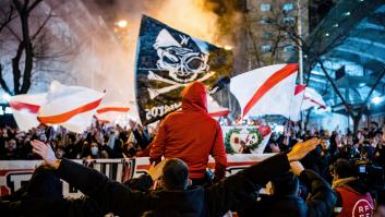 Detienen a un ultra del Rayo Vallecano tras una noche de disturbios con aficionados del Lech Poznan