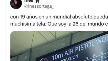 La joven tiradora Inés Ortega queda en el puesto 26 del Mundial, pero pone un tuit que es digno de una medalla de oro