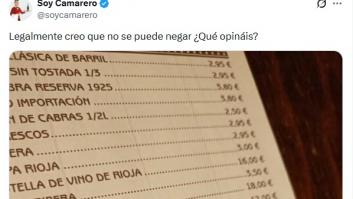 El apunte en la carta de un restaurante que levanta ampollas: "Legalmente creo que no se puede negar"
