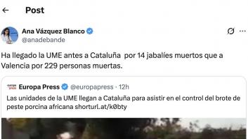 Joan Baldoví arrasa con su respuesta a este comentario de la diputada del PP Ana Vázquez sobre la UME