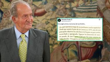 Benjamín Prado lee las memorias de Juan Carlos I y remarca tres frases que son para llevarse las manos a la cabeza