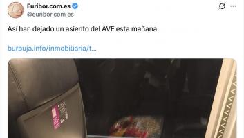 Coge un AVE de Barcelona a Madrid en preferente y no se puede creer cómo ha dejado su asiento una persona