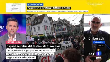 Antón Losada utiliza una "expresión técnica" de Galicia para definir la salida de Eurovisión, pero es tan claro que lo entenderán en toda España