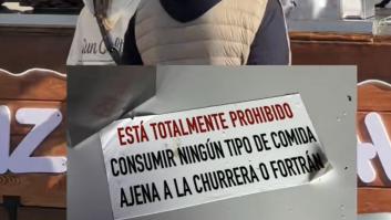Prohíbe consumir algo ajeno "a la churrería o fortrán": merece un Sol Repsol cuando explica lo que quiere decir el cartel