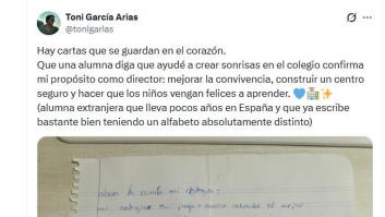 Uno de los mejores profesores de España muestra la carta que le ha dado una alumna extranjera: es el mejor regalo de Navidad posible