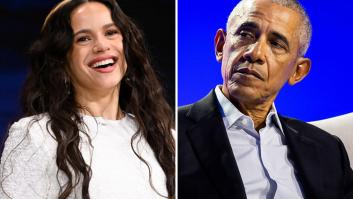 Rosalía y Barack Obama, en dos imágenes de archivo.