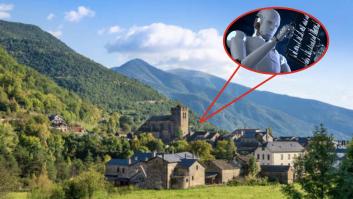 El pueblo de Broto en Huesca y una imagen superpuesta de un robot