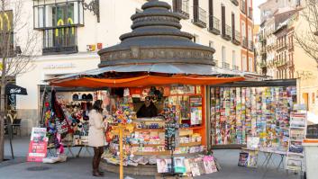 Un quiosco de prensa en Madrid.