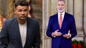 A Gabriel Rufián le basta una foto para ser la reacción del día a lo que dice Felipe VI de la vivienda en el discurso navideño