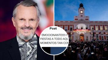 Miguel Bosé ve esta escena en la Puerta del Sol de Madrid y usa dos palabras que igual le amargan las navidades al PP de Ayuso