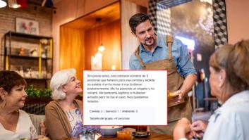 Les cobran sin avisar el menú de tres personas que no van a la reserva, deja una mala reseña y la respuesta del restaurante es de 5 estrellas