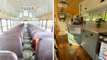 Compran un autobús escolar por 4.200 euros y lo transforman en una auténtica casa de playa rodante