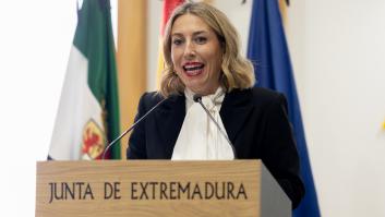 María Guardiola durante un acto en la Junta de Extremadura
