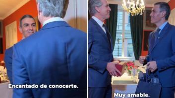 Sánchez se reúne con el gobernador de California y le regala un libro que, ni por asomo, se esperaba